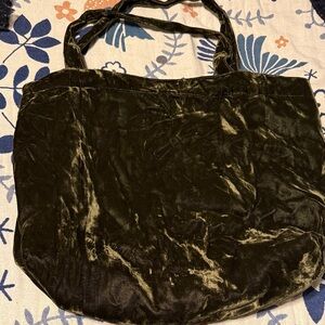 Elegant Velvet GreenTote Bag - Olive Green